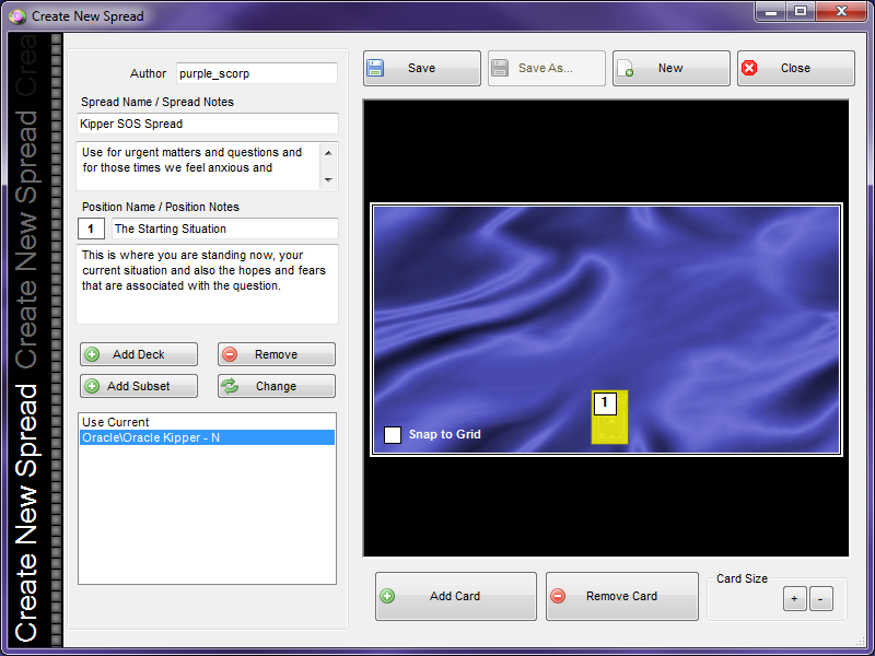 Create New Spread - Card 1