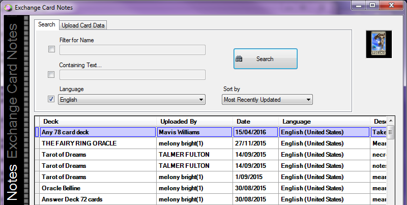 File Exchange - Card Notes - Language