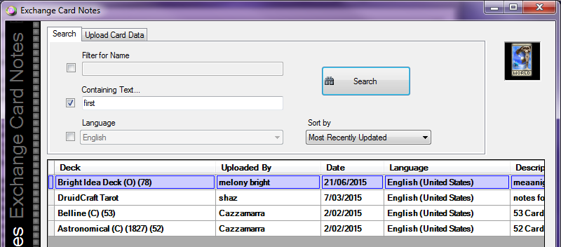 File Exchange - Card Notes - Search Text