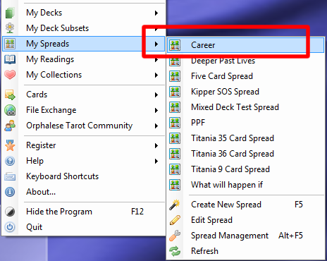 My Spreads List