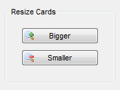 Options - Current Deck - Cards - Resize