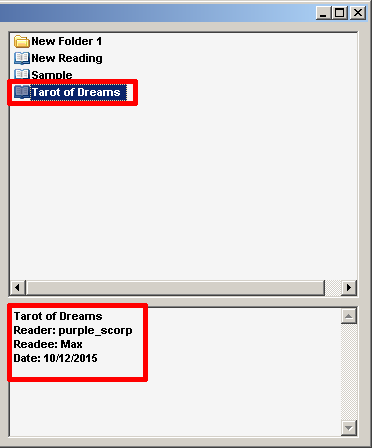 Readings Management Tool Create New Folder